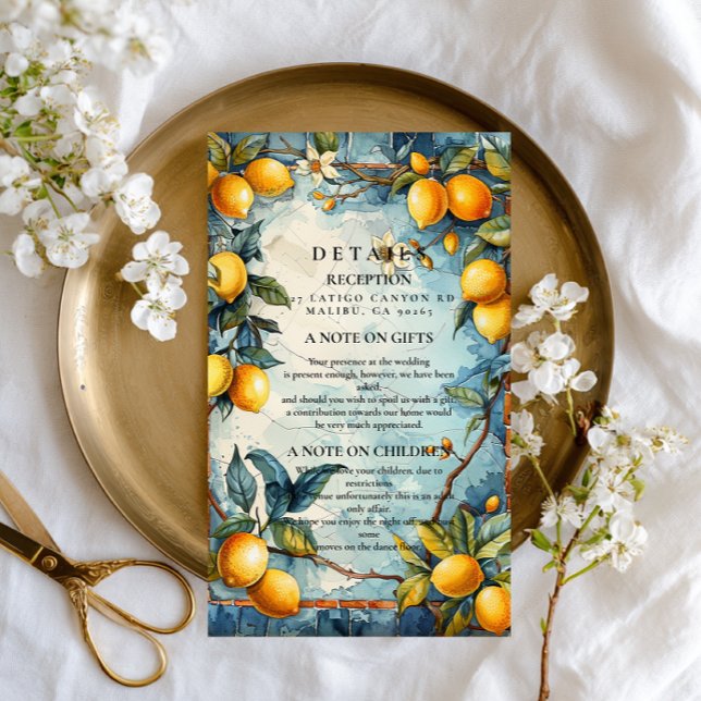Lemon Blossom Garden Wedding Enclosure Card (Creator Uploaded)