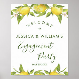 Lemon Blossom Greenery  Engagement Party Sign