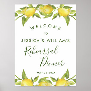 Lemon Blossom Greenery Rehearsal Dinner Sign