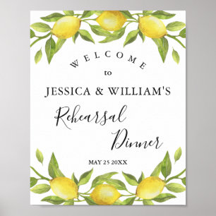 Lemon Blossom Greenery  Rehearsal Dinner Sign