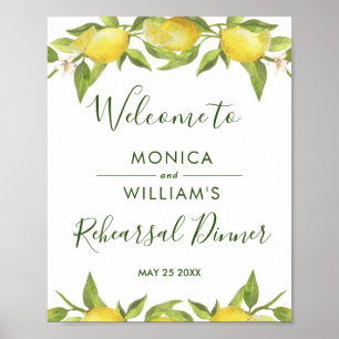 Lemon Blossom Greenery  Rehearsal Dinner Sign