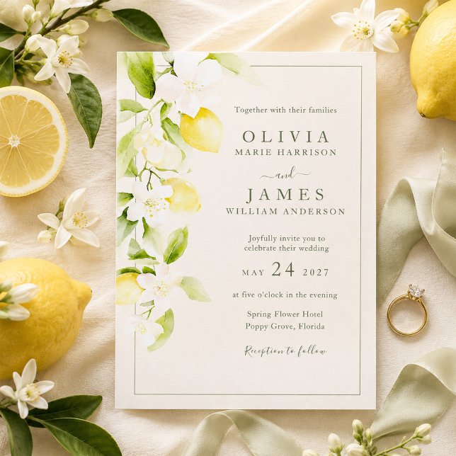 Lemon Blossom Ivory Garden Wedding Invitation (Lemon Blossom Ivory Garden Wedding Invitation
)