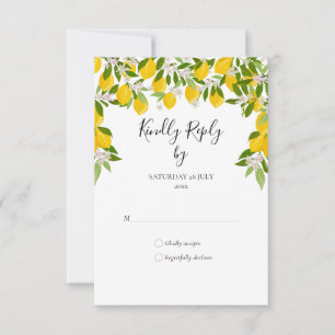 Lemon Blosssom Greenery RSVP Card