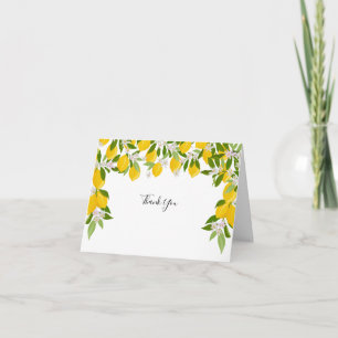 Lemon Blosssom Greenery Thank You Card