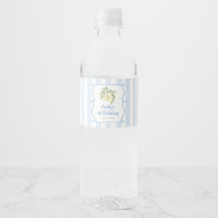 Lemon Blue Birthday Water Bottle Label