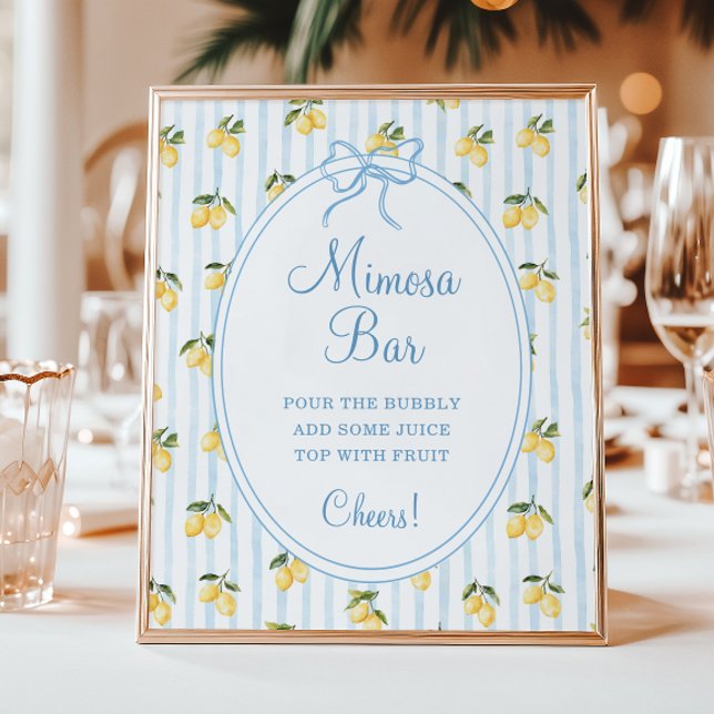 Lemon Blue Bow Italian Mimosa Bar Poster (Creator Uploaded)