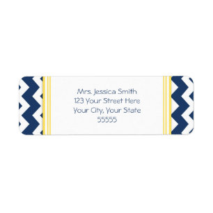 Lemon Blue Chevrons Custom Return Address Labels