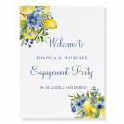 Lemon Blue Floral Citrus welcome Engagement Party