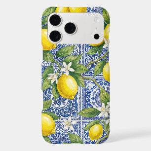 Lemon Blue French Country Watercolor Tile