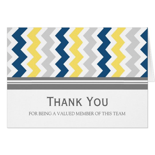 Lemon Blue Grey Chevron Employee Appreciation Card