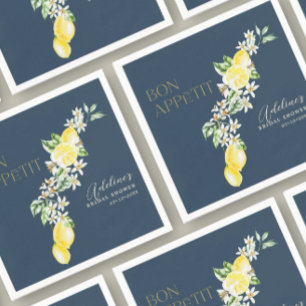 Lemon Blue Main Squeeze Bridal Shower Napkin