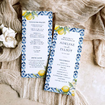 Lemon Blue Tile Mediterranean Wedding