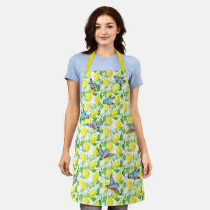 Lemon & Bluebird Vintage Pattern Pretty Yellow Apron