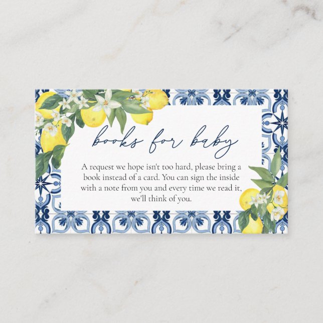 Lemon Books for Baby Baby Shower Enclosure Card (Front)