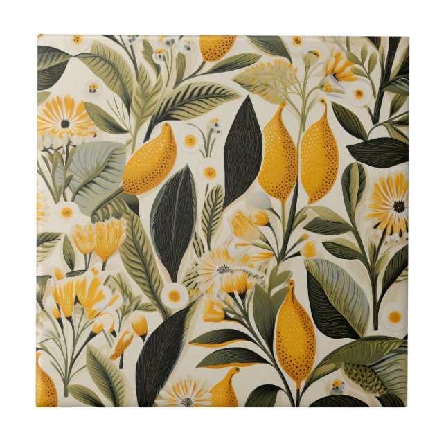 Lemon Botanical Grove Seamless Tile (Front)