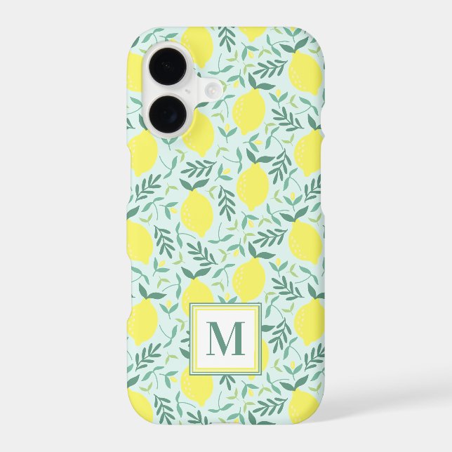 Lemon botanical monogram pattern Case-Mate iPhone  (Back)