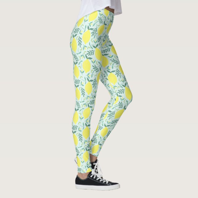 Lemon botanical pattern leggings (Right)