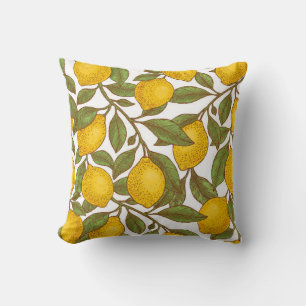 Lemon botanical seamless pattern cushion