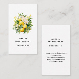 Lemon Bouquet with White Blossoms Business Card