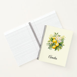 Lemon Bouquet with White Blossoms Notebook