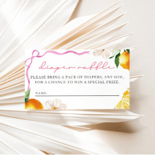 Lemon & Bows Baby Shower Diaper Raffle Entry  Enclosure Card