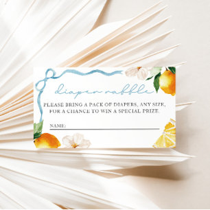 Lemon & Bows Baby Shower Diaper Raffle Entry  Enclosure Card