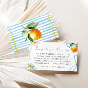 Lemon & Bows Boys Display Shower No Wrapping Enclosure Card
