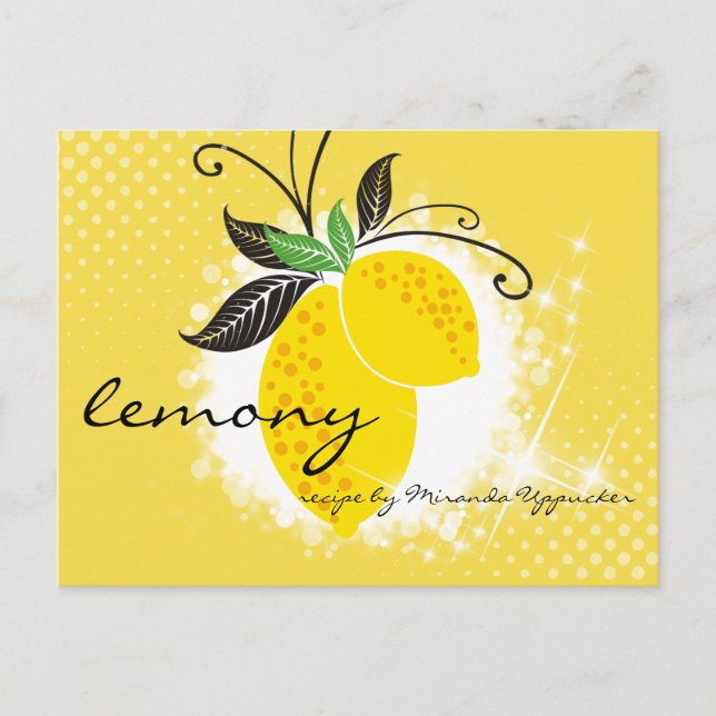 Lemon branch baking cooking cookbook recipe card (Front)