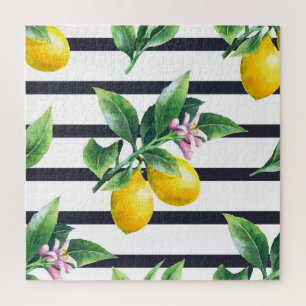 Lemon Branch: Citrus Watercolor Bliss Jigsaw Puzzle