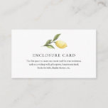 Lemon Branch Enclosure Card<br><div class="desc">Use this space to custom create any insert card for your invitation such as a gift registry,  wishing well,  honeymoon fund,  books for baby,  display shower,  etc. Featuring watercolor lemons on a branch surrounded by green leaves.</div>