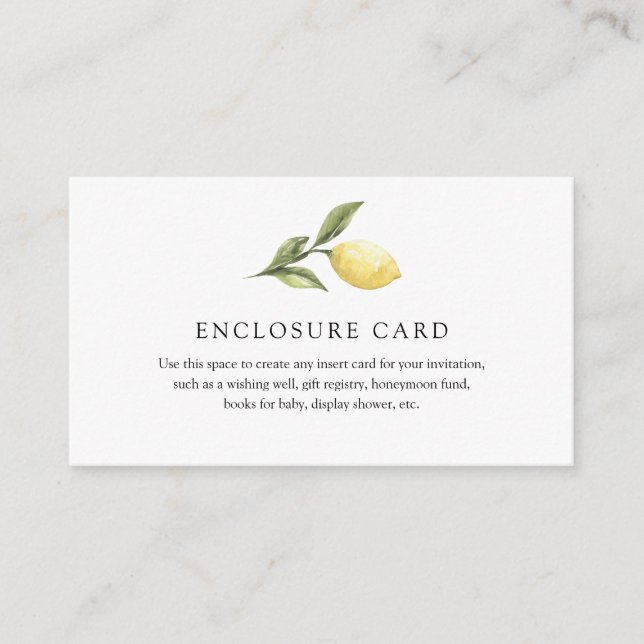 Lemon Branch Enclosure Card (Front)