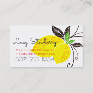 lemon branch home baking bakery business cards