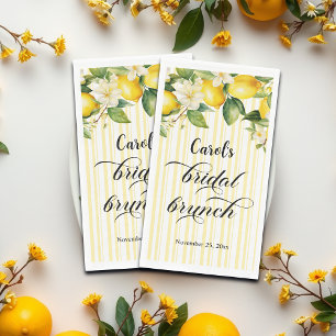 Lemon Branch Mediterranean Summer Bridal Brunch Napkin