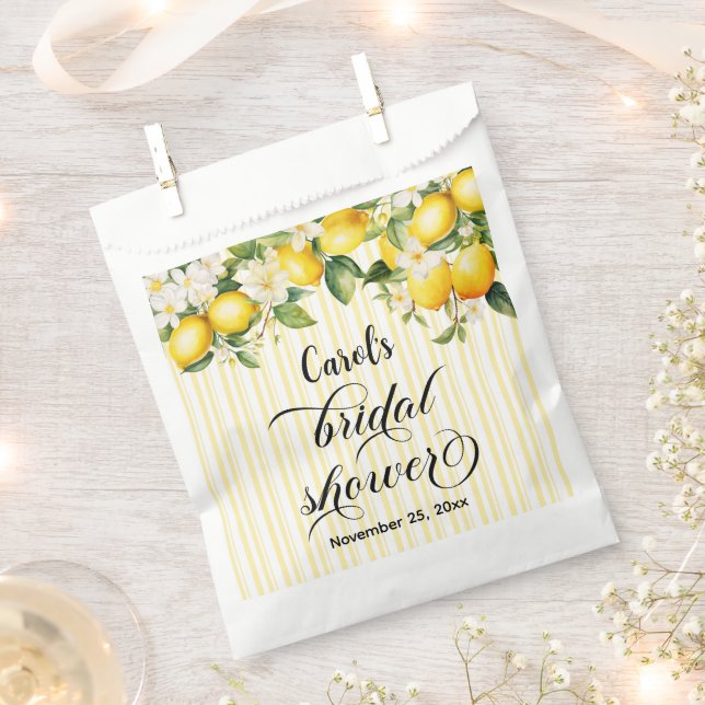 Lemon Branch Mediterranean Summer Bridal Shower Favour Bags (Clipped)