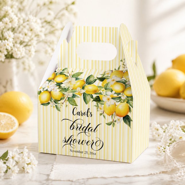 Lemon Branch Mediterranean Summer Bridal Shower Favour Box (Creator Uploaded)