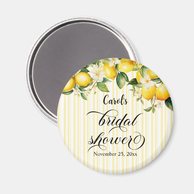 Lemon Branch Mediterranean Summer Bridal Shower Magnet (Front/Back)