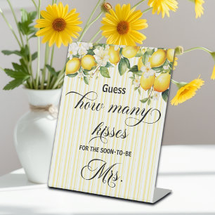 Lemon Branch Mediterranean Summer Bridal Shower Pedestal Sign