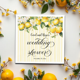 Lemon Branch Mediterranean Summer Wedding Shower Napkin