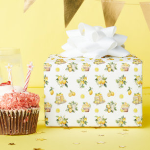 Lemon Branch Mediterranean Summer Wrapping Paper