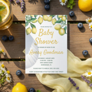 Lemon Branches Baby Shower Invitation