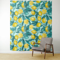 Lemon branches in blue and yellow