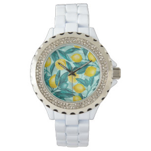 Lemon branches in blue and yellow watch