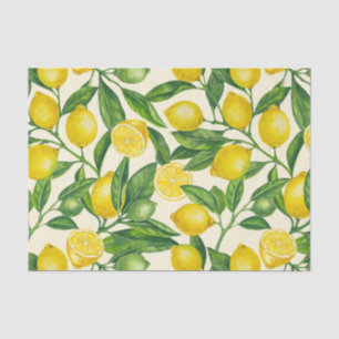 Lemon branches in green and yellow tissue paper