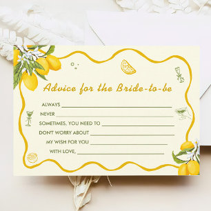 Lemon Bridal Shower Advice Card