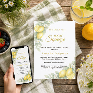 Lemon Bridal Shower citrus summer party Invitation
