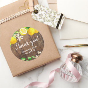Lemon Bridal Shower Classic Round Sticker