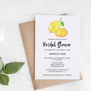 Lemon Bridal Shower Elegant Minimalist simple Invitation