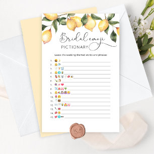 Lemon bridal shower emoji pictionary game
