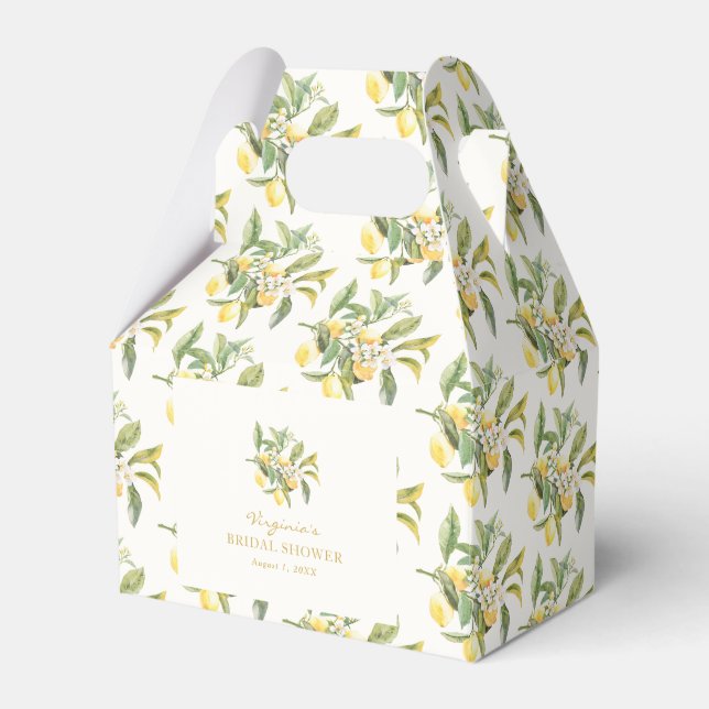 Lemon Bridal Shower Favour Box (Front Side)