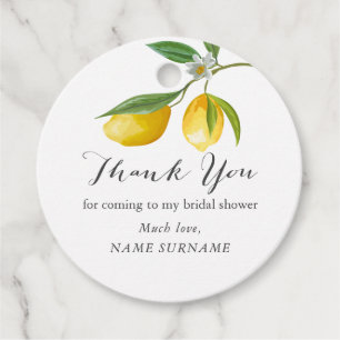 Lemon Bridal shower Favour Tags